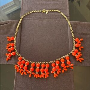 Coral Beaded Statement Necklace